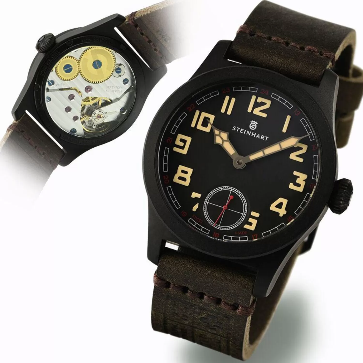 Military 42 Handwinding Black*Steinhart Watches Clearance