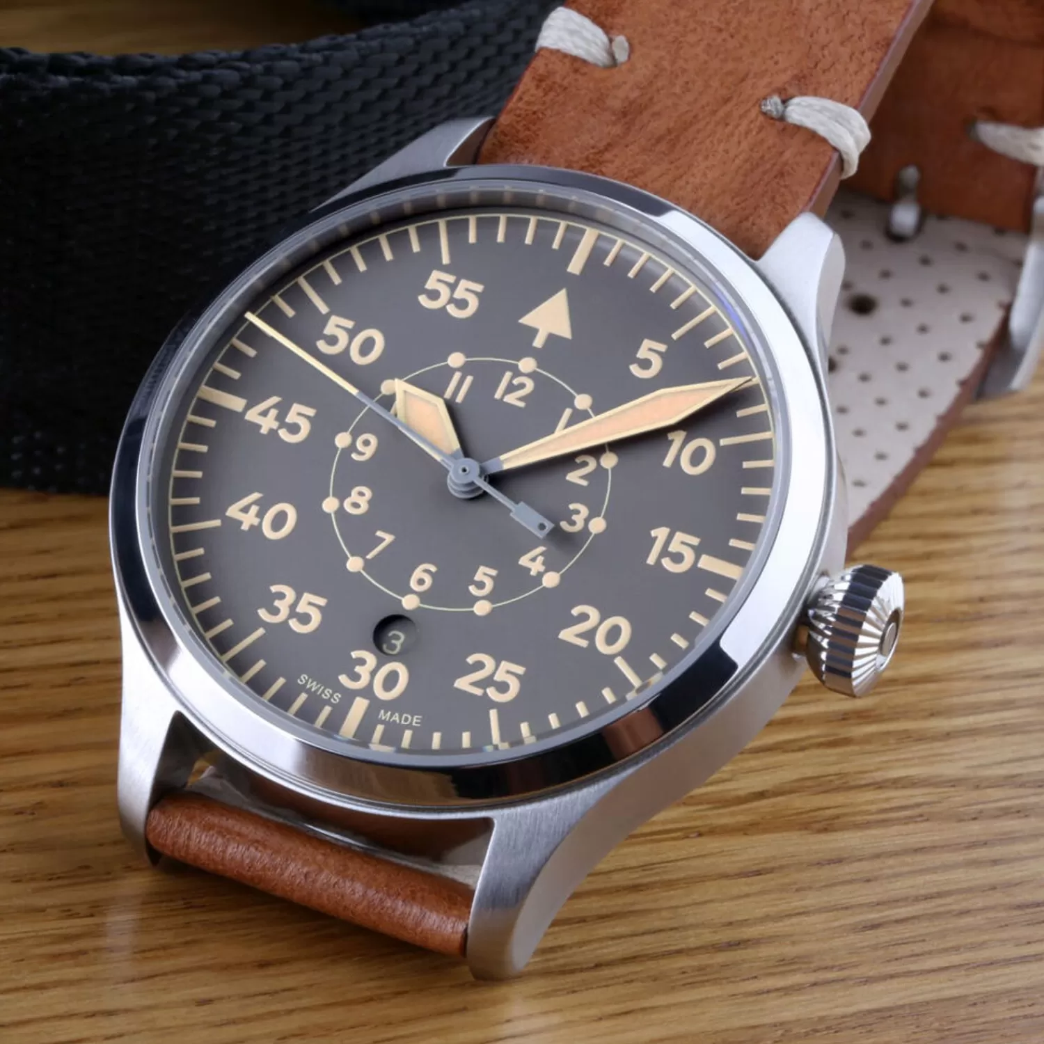Nav B-Uhr 42 Vintage Beige B-Muster*Steinhart Watches New