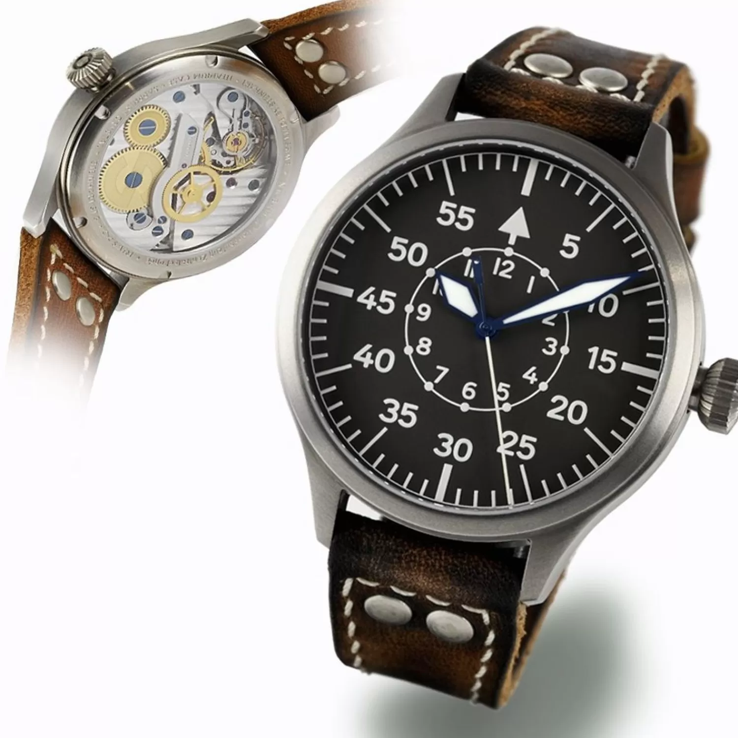 Nav B-Uhr 44 Titan B Muster Zentralsekunde*Steinhart Watches Shop