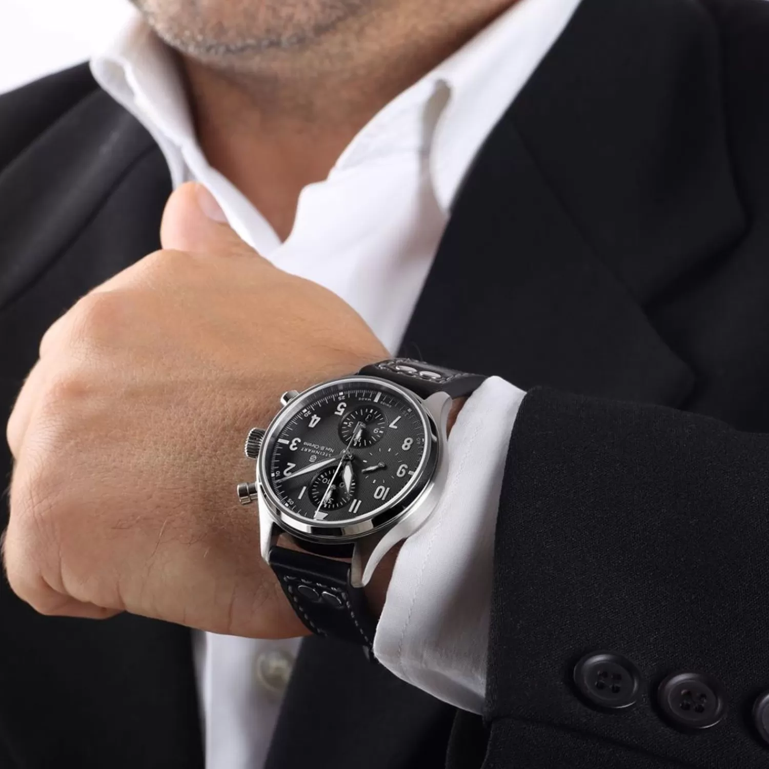 Nav.B-Chrono 42 Classic A-Type Sort*Steinhart Watches Best Sale