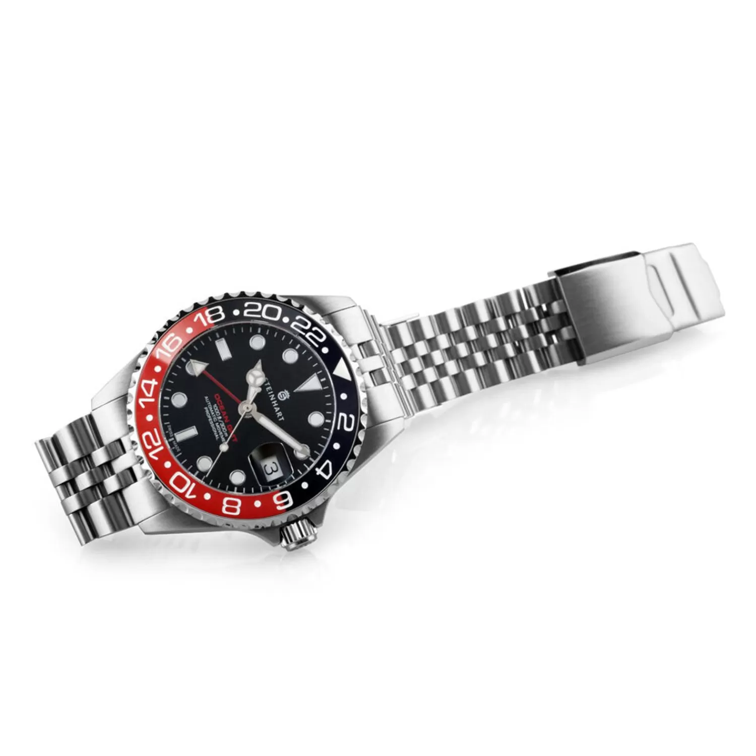 Ocean 39 Gmt.2 Sort-Rod Keramisk Dykkerur*Steinhart Watches Hot