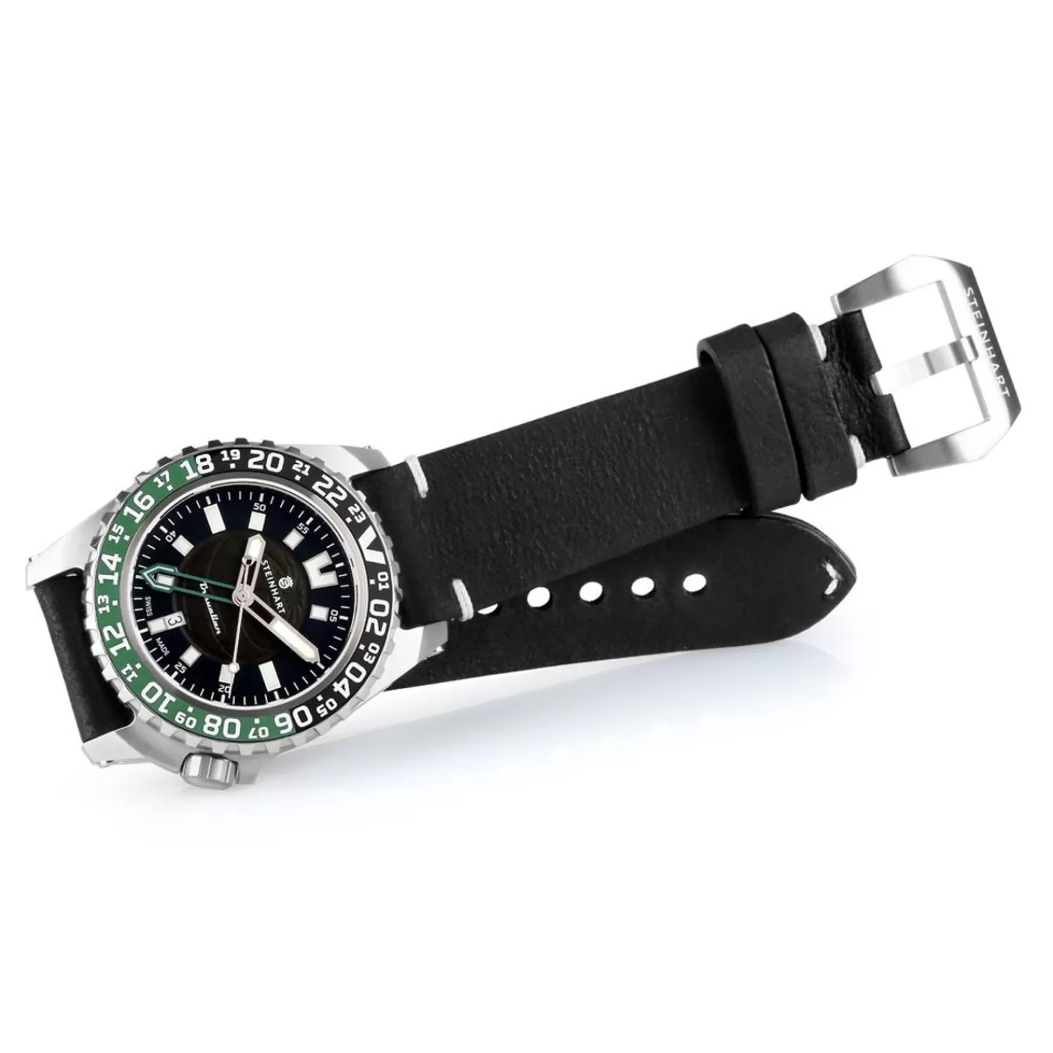 Traveler Gmt Green Diver Watch*Steinhart Watches Hot