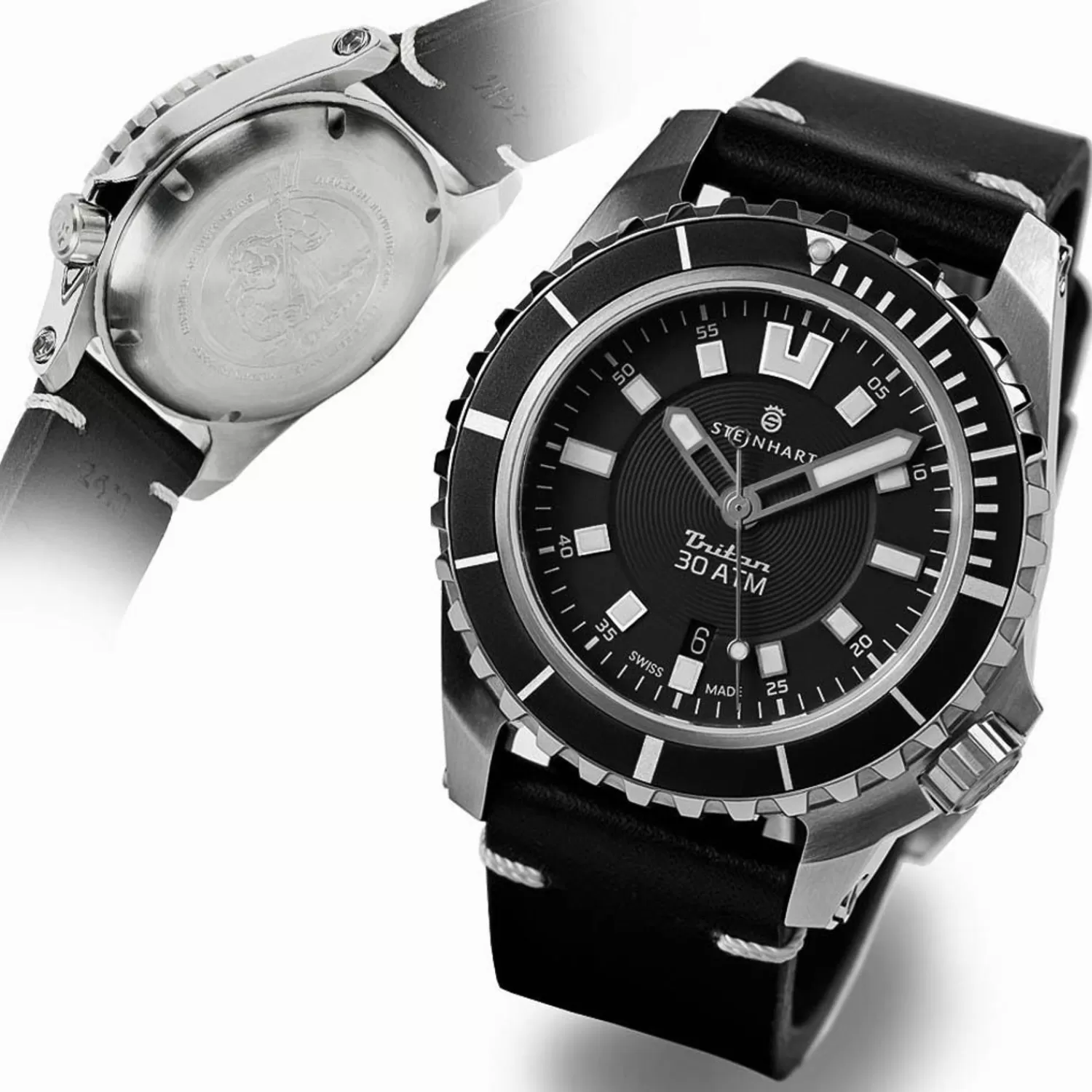 Triton 30 Atm Sort Dykkerur*Steinhart Watches Best